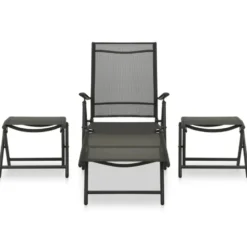 vidaXL - Loungeset - Zwart - Aluminium