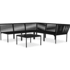 vidaXL - Loungeset - Zwart - PVC