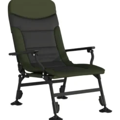 vidaXL - Loungestoel met armleuning - Groen - Staal