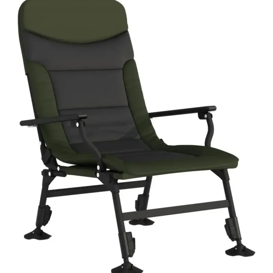vidaXL - Loungestoel met armleuning - Groen - Staal