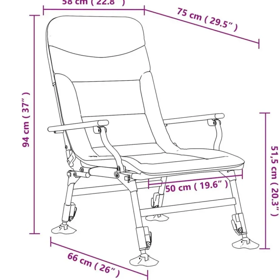 vidaXL - Loungestoel met armleuning - Groen - Staal