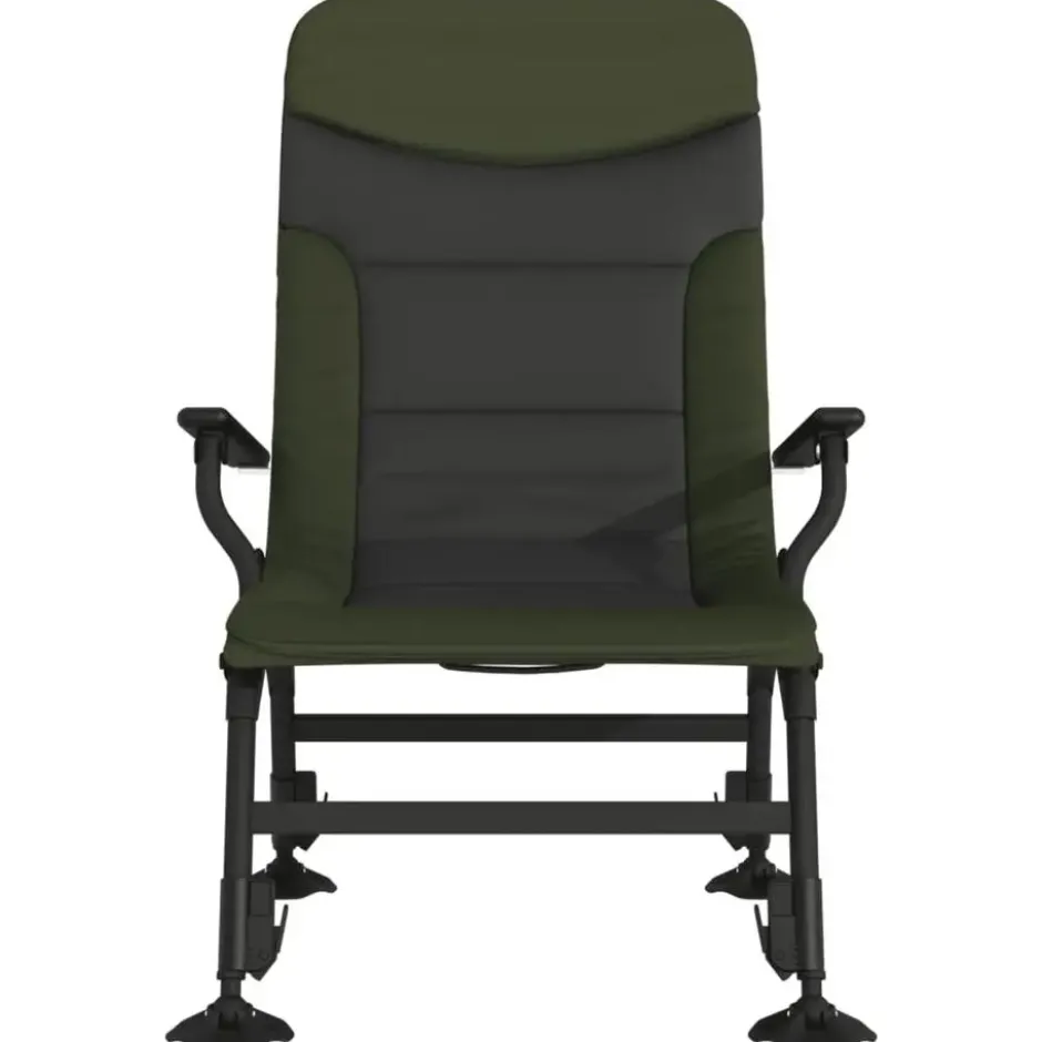 vidaXL - Loungestoel met armleuning - Groen - Staal