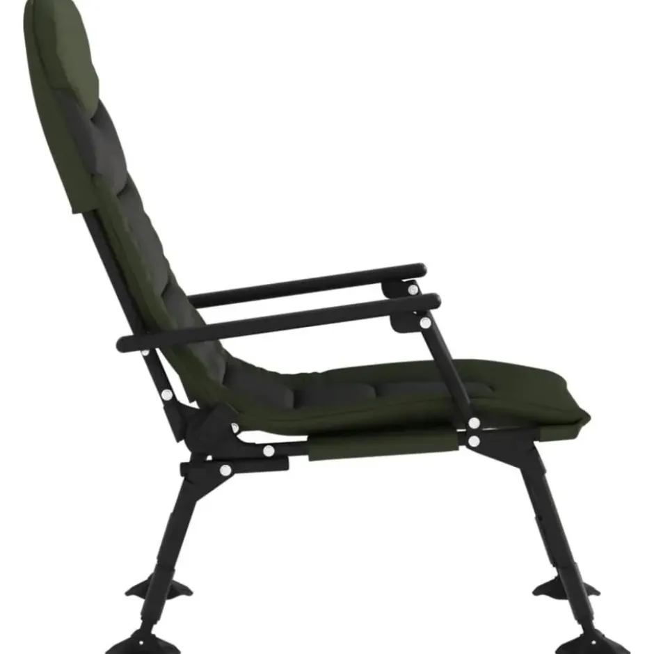 vidaXL - Loungestoel met armleuning - Groen - Staal