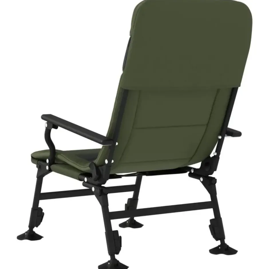 vidaXL - Loungestoel met armleuning - Groen - Staal