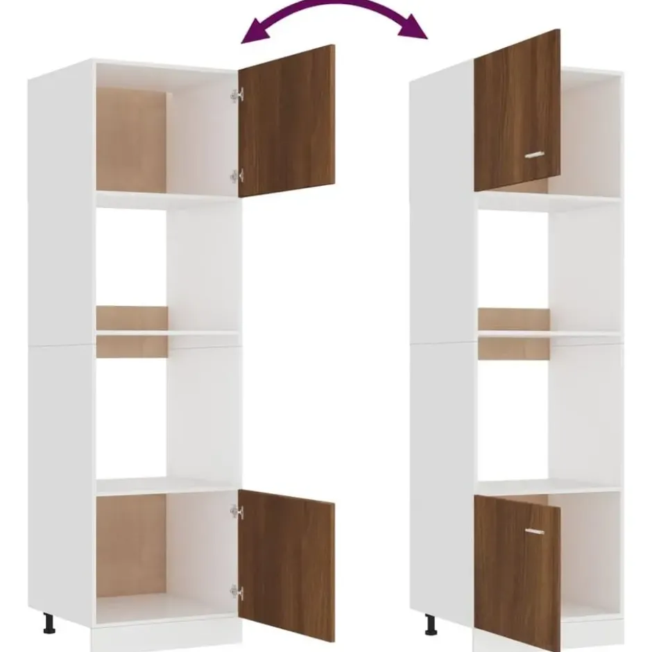 vidaXL - Magnetronkast Lyon - Bruin eiken - Bewerkt hout - 60x57x207 cm