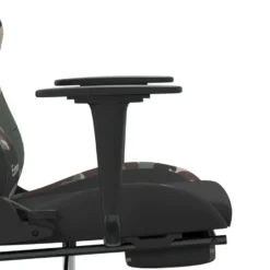 vidaXL Massage gamestoel met voetensteun stof zwart en camouflage