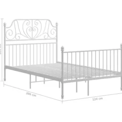 vidaXL - Meatlen bed frame - Wit - Metaal - 120x200 cm