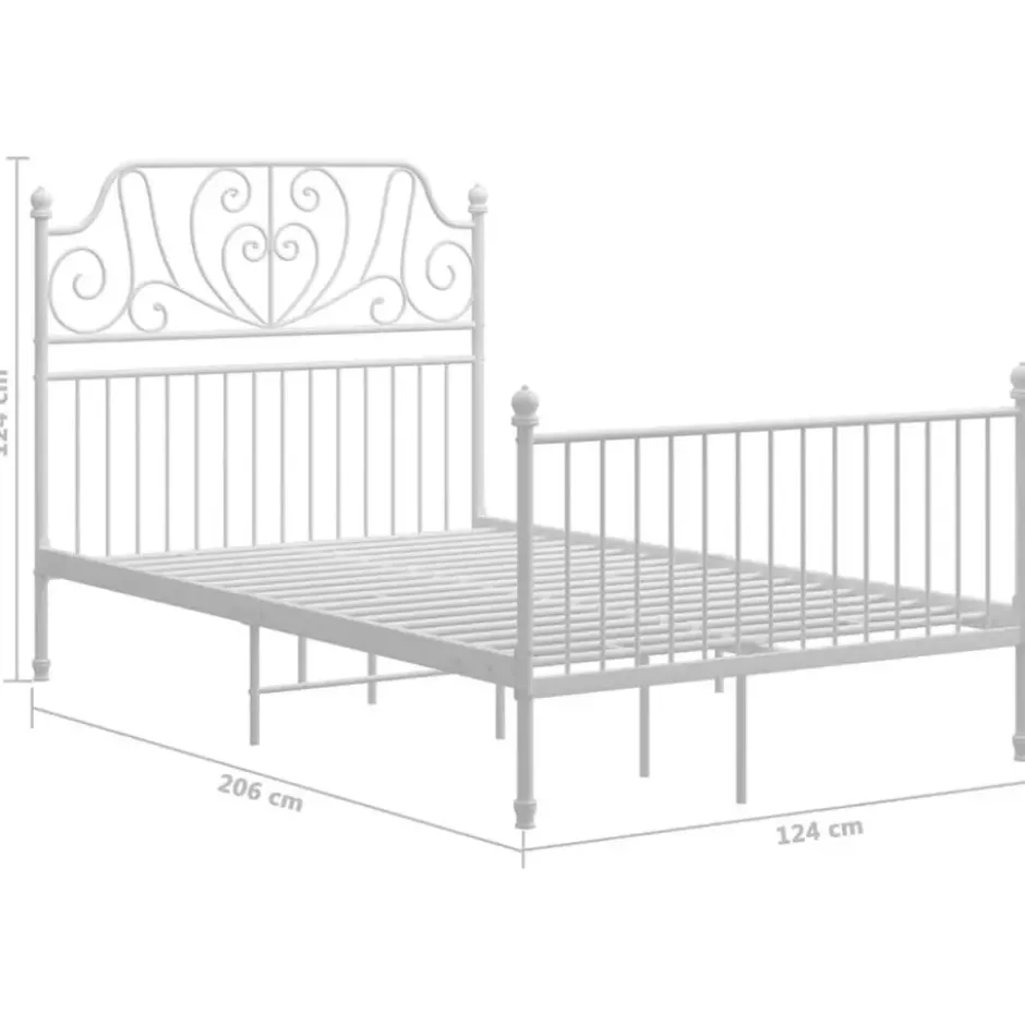 vidaXL - Meatlen bed frame - Wit - Metaal - 120x200 cm
