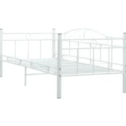 vidaXL - Metalen bedbank - Wit - 90x200 cm