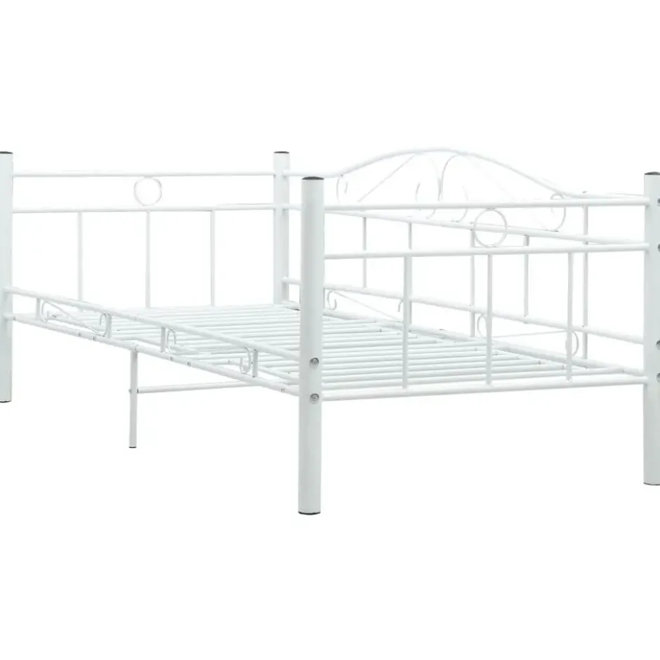vidaXL - Metalen bedbank - Wit - 90x200 cm