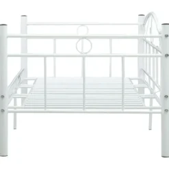 vidaXL - Metalen bedbank - Wit - 90x200 cm