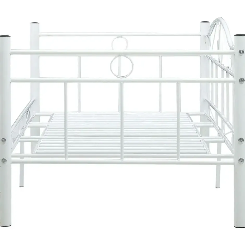 vidaXL - Metalen bedbank - Wit - 90x200 cm