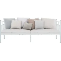 vidaXL - Metalen bedbank - Wit - 90x200 cm