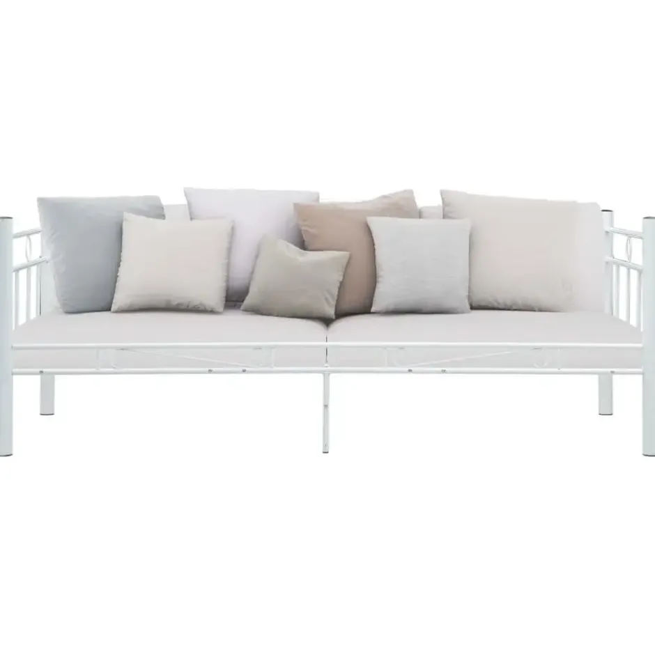 vidaXL - Metalen bedbank - Wit - 90x200 cm