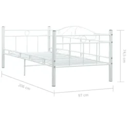 vidaXL - Metalen bedbank - Wit - 90x200 cm