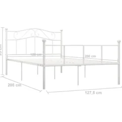 vidaXL - Metalen bed frame met hoofdeinde - Wit - Metaal - 120x200 cm