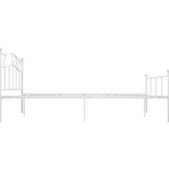 vidaXL - Metalen bed frame met hoofdeinde - Wit - Metaal - 120x200 cm
