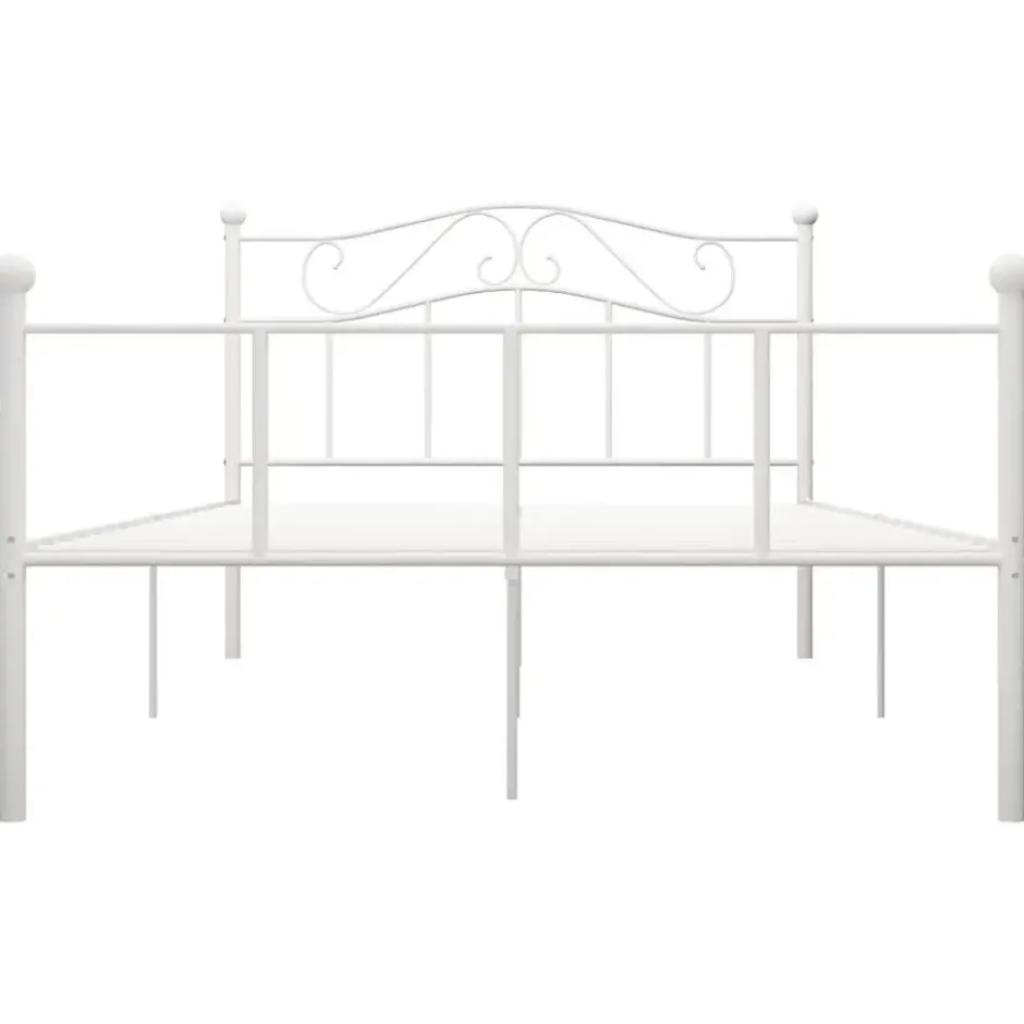 vidaXL - Metalen bed frame met hoofdeinde - Wit - Metaal - 120x200 cm