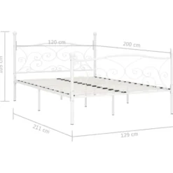 vidaXL - Metalen bed frame met hoofd- en voeteneinde - Wit - 120x200 cm
