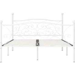 vidaXL - Metalen bed frame met hoofd- en voeteneinde - Wit - 120x200 cm