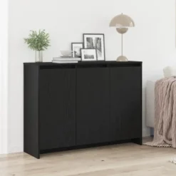 vidaXL - Moderne Dressoir 102x29,5x75 cm Zwart Bewerkt hout