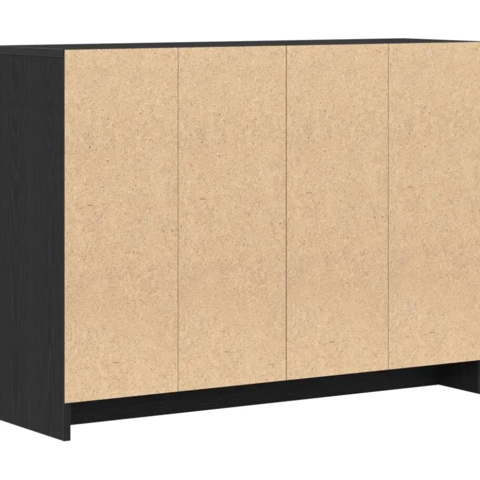 vidaXL - Moderne Dressoir 102x29,5x75 cm Zwart Bewerkt hout