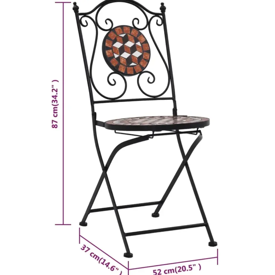 vidaXL - Mozaïek Bistroset - Bruin - Keramiek