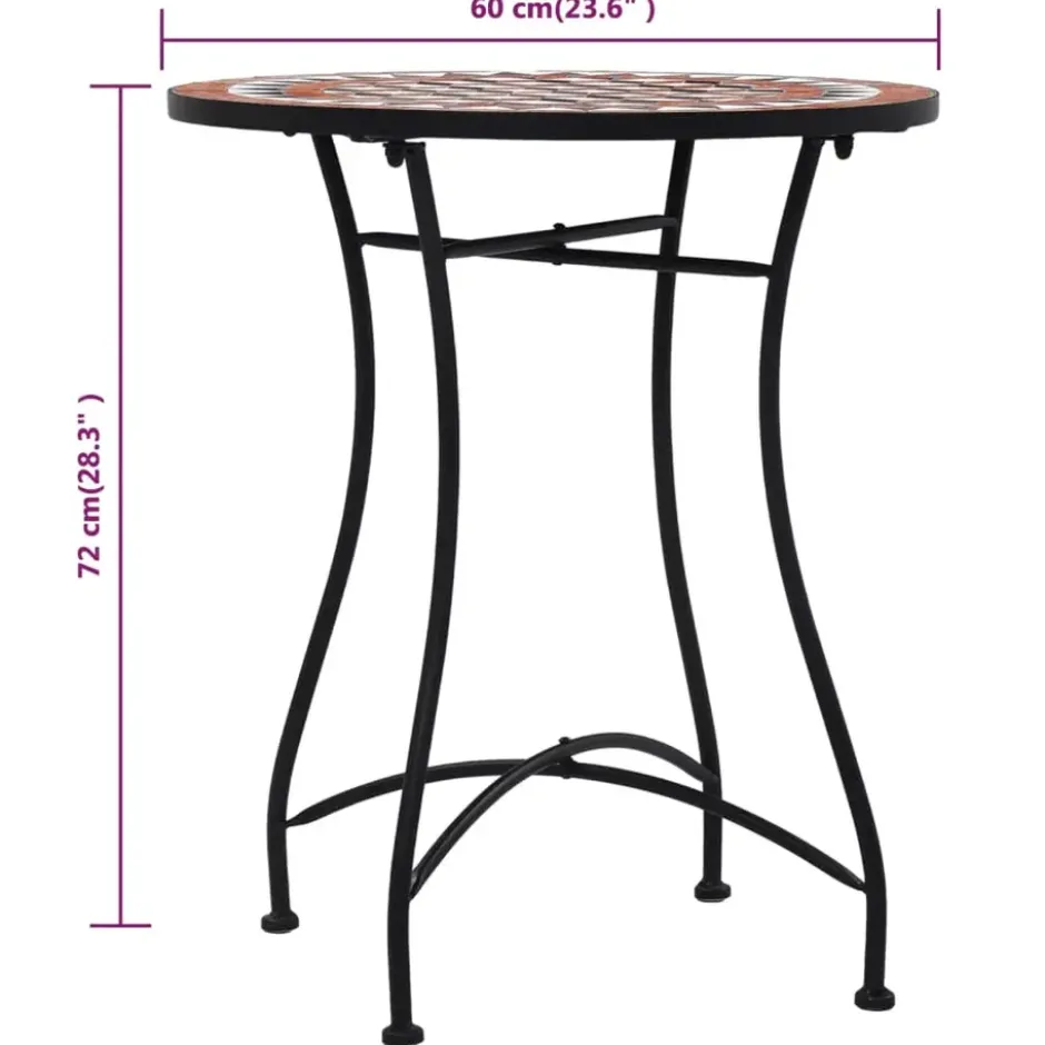 vidaXL - Mozaïek Bistroset - Bruin - Keramiek