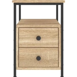 vidaXL - Nachtkastje - Bruin - Bewerkt hout