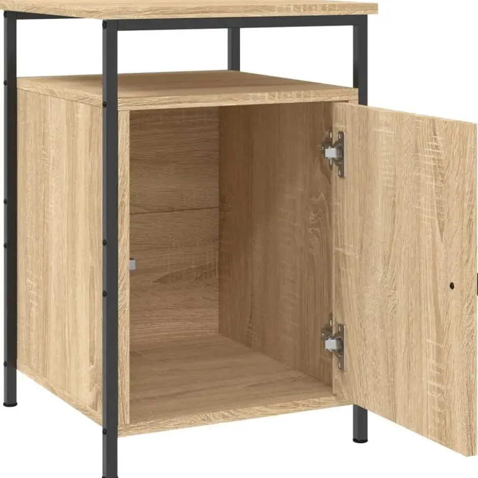 vidaXL - Nachtkastje - Bruin - Bewerkt hout - 2 stuks
