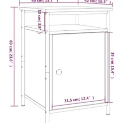 vidaXL - Nachtkastje - Bruin - Bewerkt hout - 2 stuks