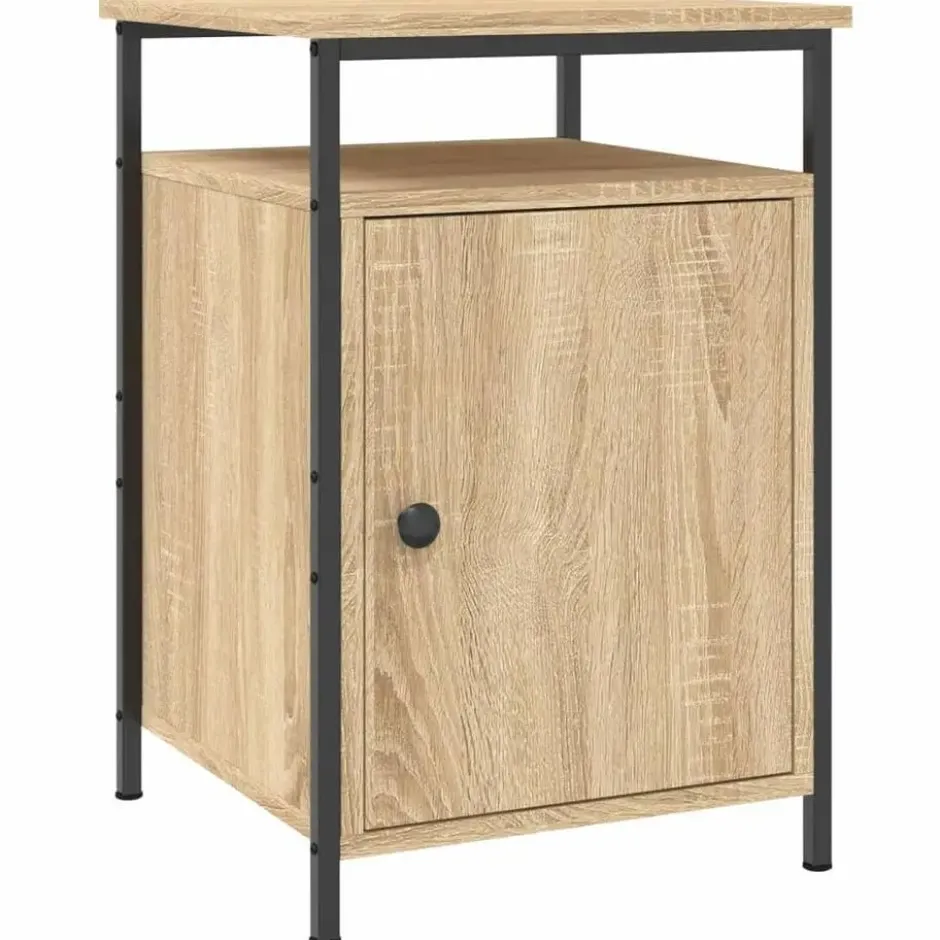 vidaXL - Nachtkastje - Bruin - Bewerkt hout - 2 stuks