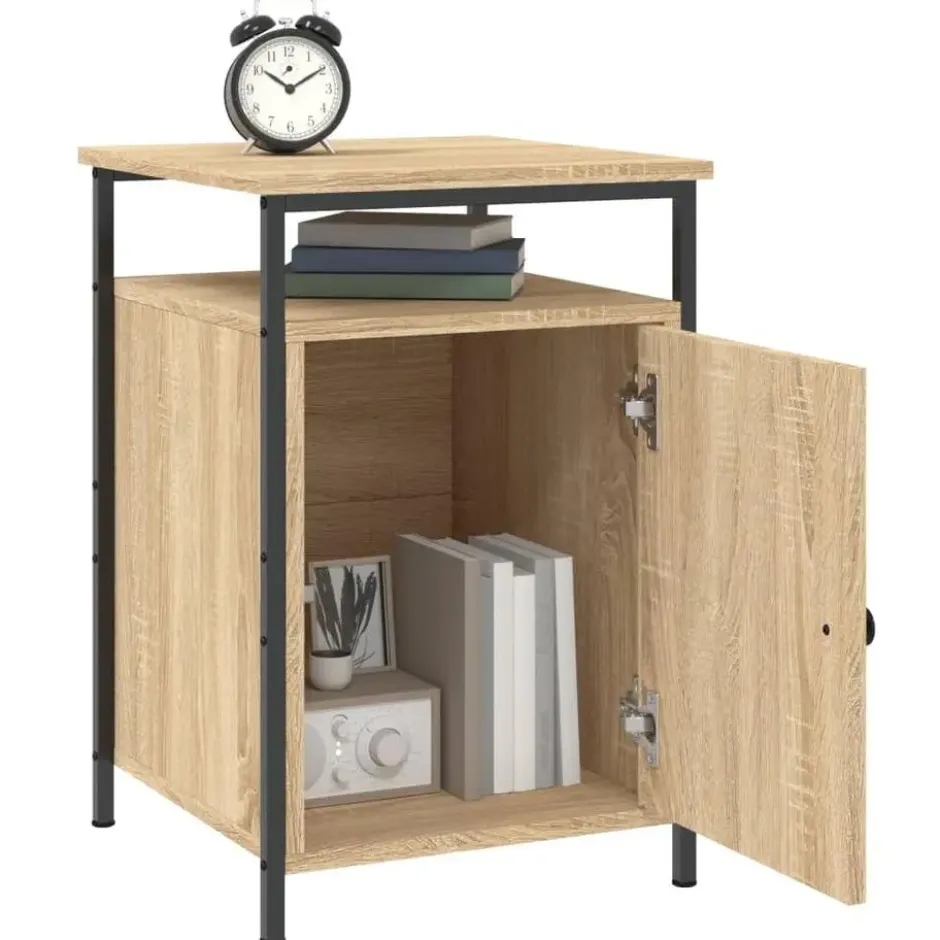 vidaXL - Nachtkastje - Bruin - Bewerkt hout - 2 stuks