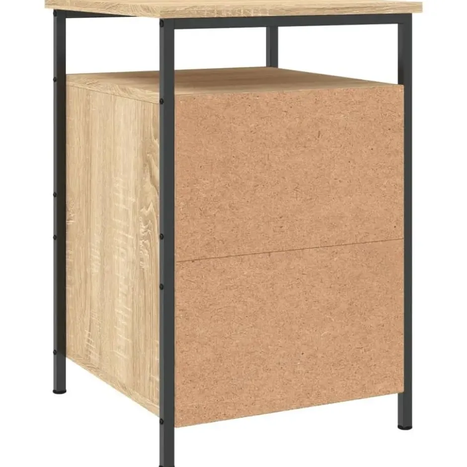 vidaXL - Nachtkastje - Bruin - Bewerkt hout - 2 stuks