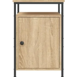 vidaXL - Nachtkastje - Bruin - Bewerkt hout - 2 stuks