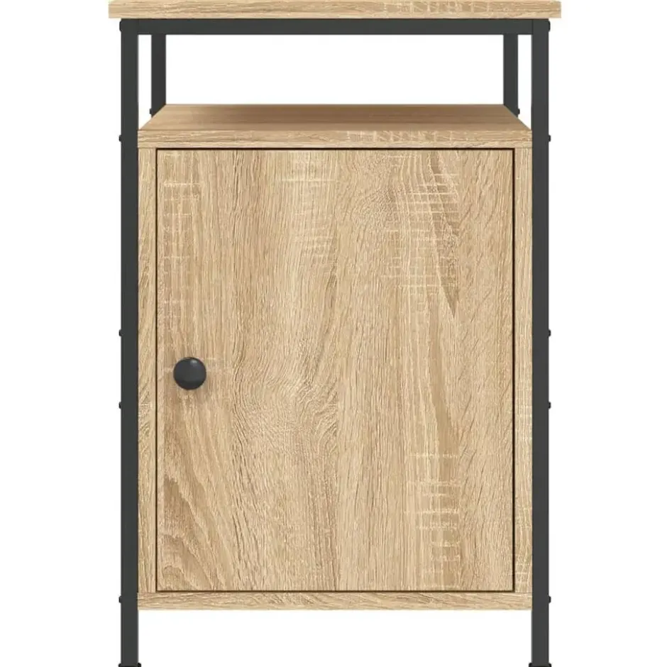 vidaXL - Nachtkastje - Bruin - Bewerkt hout - 2 stuks