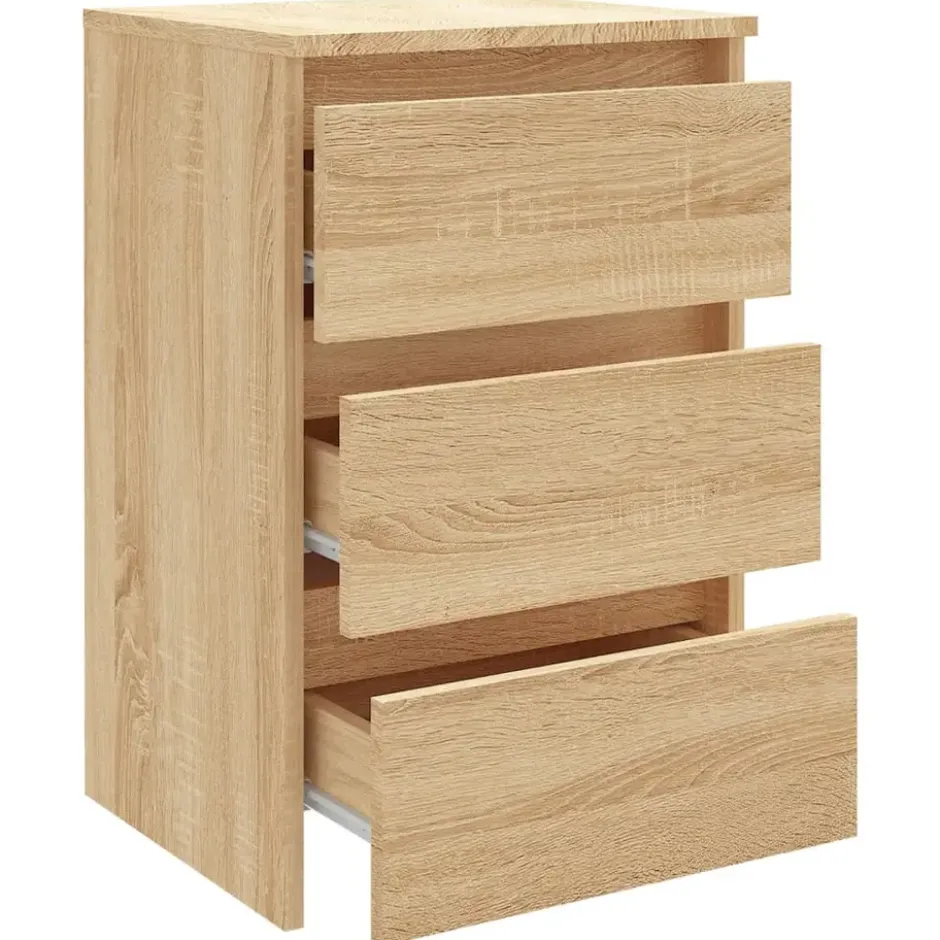 vidaXL - Nachtkastje - Bruin - Bewerkt hout - 2 stuks