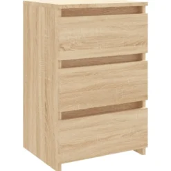 vidaXL - Nachtkastje - Bruin - Bewerkt hout - 2 stuks