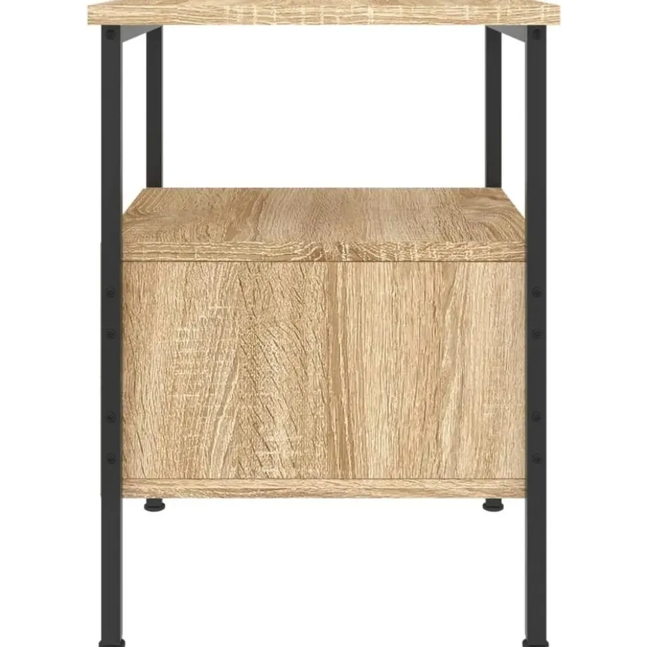 vidaXL - Nachtkastje - Bruin - Bewerkt hout