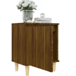 vidaXL - Nachtkastje - Bruin - Bewerkt hout - 2 stuks