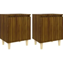 vidaXL - Nachtkastje - Bruin - Bewerkt hout - 2 stuks