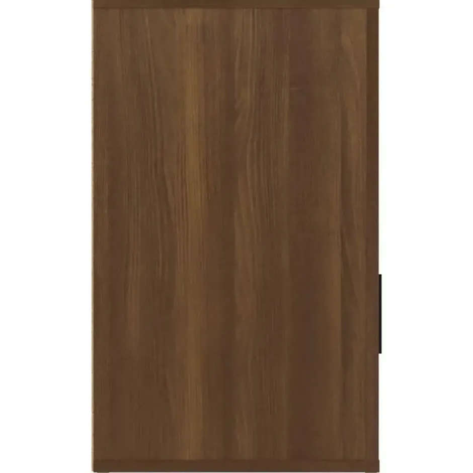vidaXL - Nachtkastje met lade en deur - Bruin eiken - Bewerkt hout - 50x36x60 cm