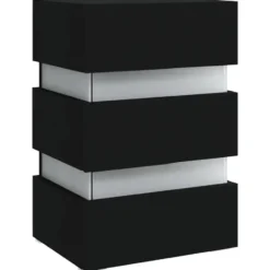 vidaXL - Nachtkastje met LED en 3 lades - Zwart - Bewerkt hout- 45x35x67 cm