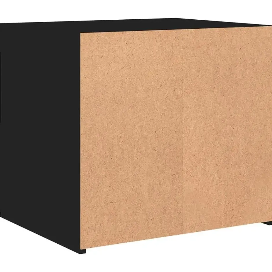vidaXL - Nachtkastje met LED-verlichting - Zwart - Hout - 50 x 40 x 45 cm