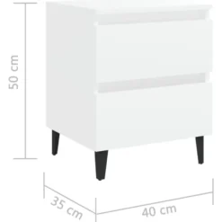 vidaXL - Nachtkastje - Wit - Bewerkt hout - 2 stuks