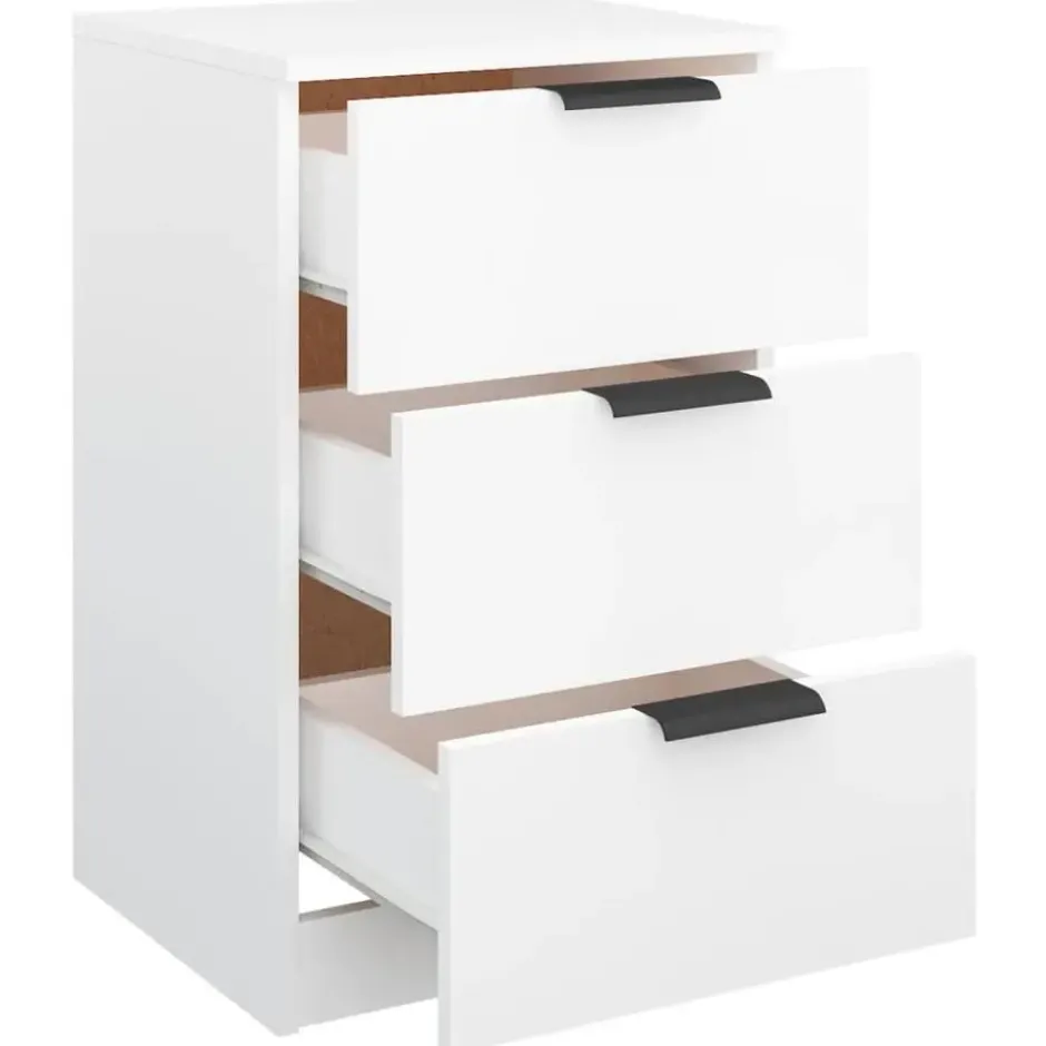 vidaXL - Nachtkastje - Wit - Bewerkt hout - 2 stuks