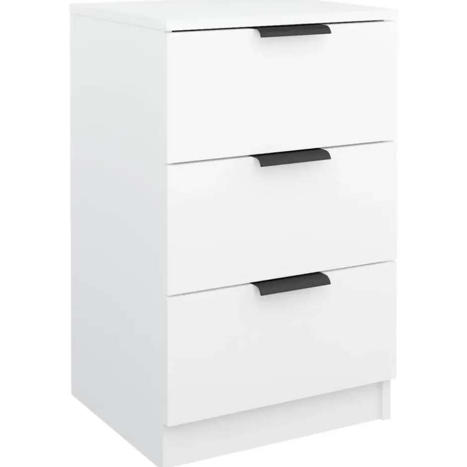 vidaXL - Nachtkastje - Wit - Bewerkt hout - 2 stuks