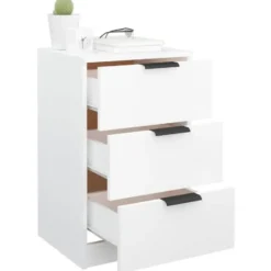 vidaXL - Nachtkastje - Wit - Bewerkt hout - 2 stuks