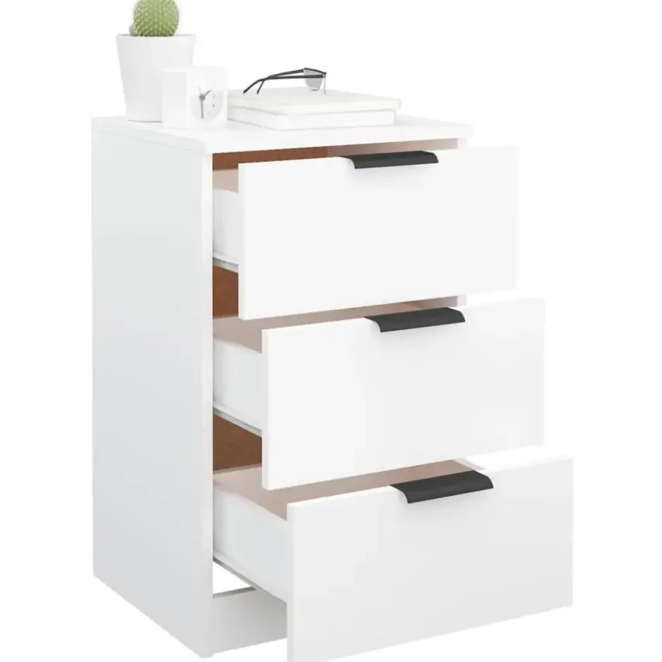 vidaXL - Nachtkastje - Wit - Bewerkt hout - 2 stuks