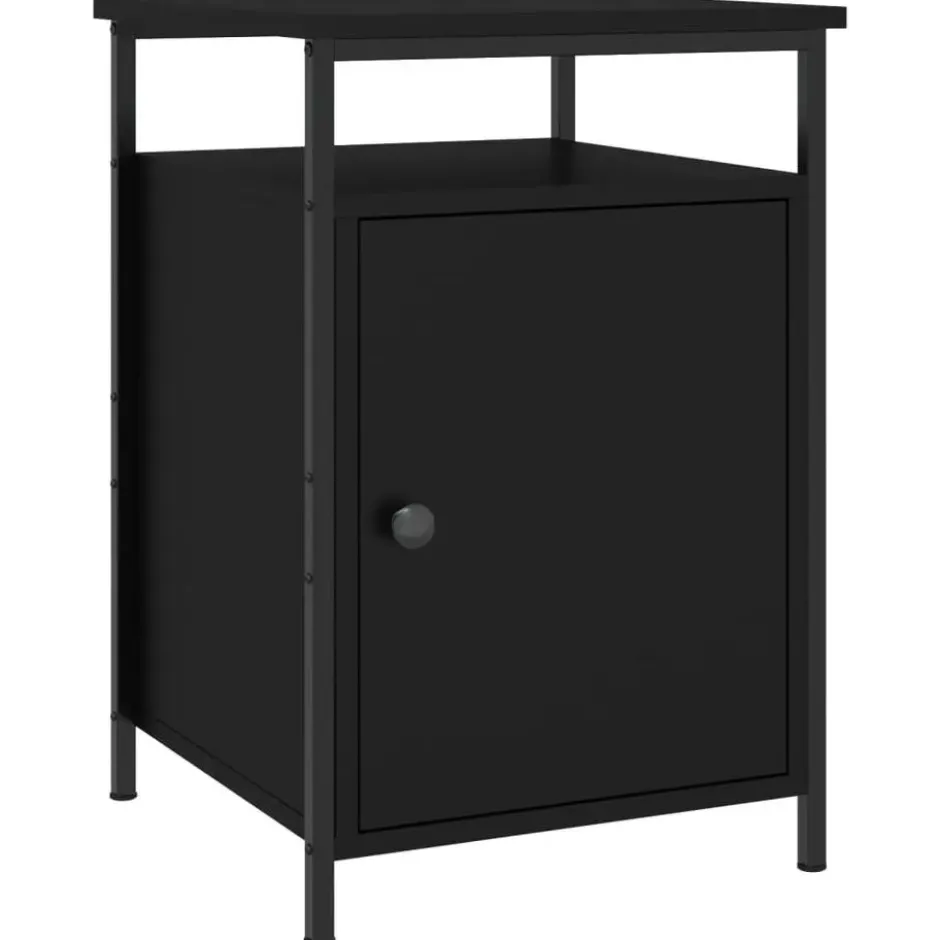 vidaXL - Nachtkastje - Zwart - Bewerkt hout - 2 stuks